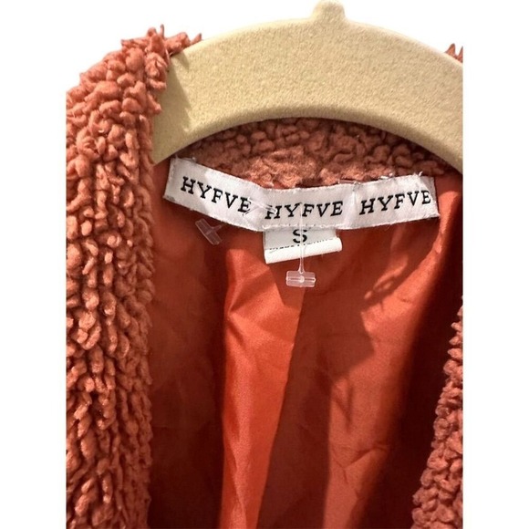 Womens Corduroy‎ Sherpa Vest Orange Small Open Front Waterfall Collar - Picture 3 of 6